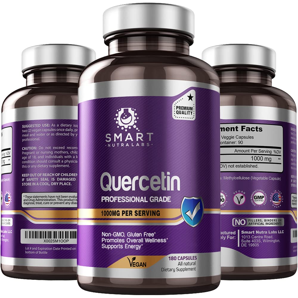 Smart Nutra Labs Quercetin 1000mg bottle for daily immune support