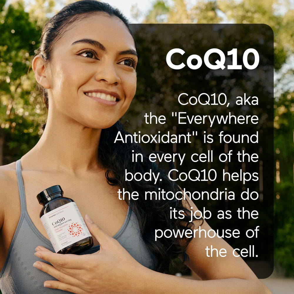 SmartenNutrition CoQ10 bottle features third-party audits on label.