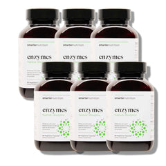 SMARTERNUTRITION Vegan Digestive Enzymes bottle shown for daily digestion support.