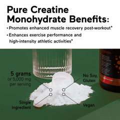 SMARTERNUTRITION creatine monohydrate unflavored powder jar highlights clean formula