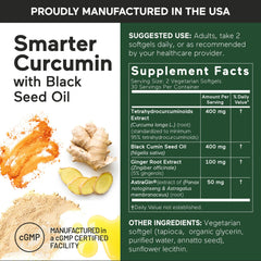 Ginger included with SMARTERNUTRITION Curcumin Softgels signals antioxidant support.
