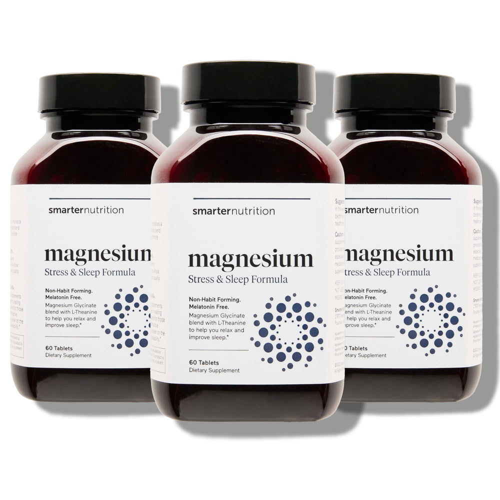 Smarter Nutrition Smarter Magnesium Complex bottle on shelf for daily sleep support