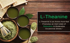 SmarterVitamins L-Theanine softgel being poured from bottle for daily use.