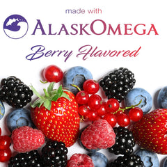 SmarterVitamins Omega-3 bottle label highlighting AlaskOmega sourcing and purity.