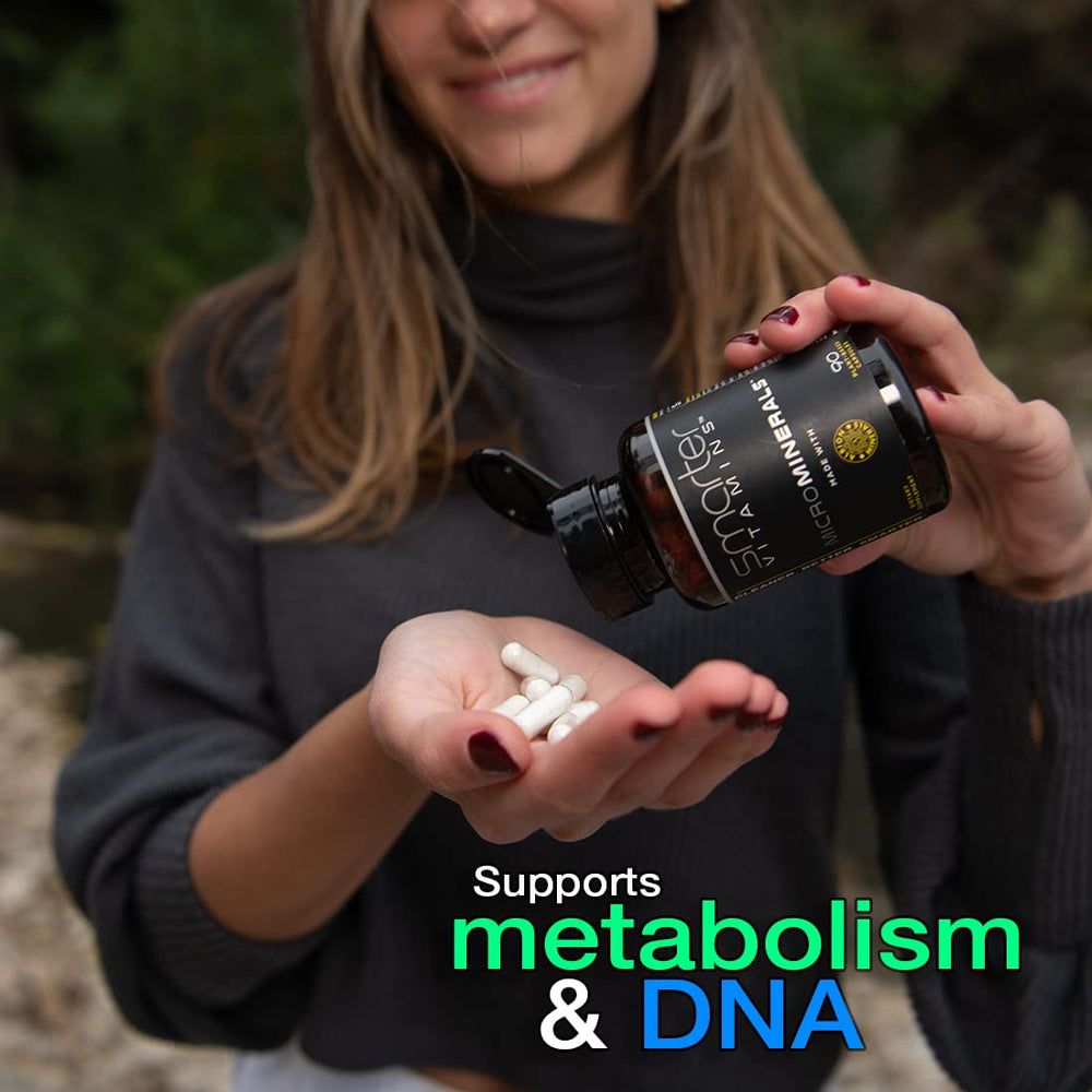 SmarterVitamins vegan capsules in bottle illustrate plant-based wellness option