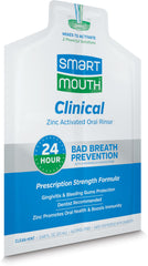 SmartMouth Clinical Rinse bottle with mint flavor conveying long-lasting freshness.