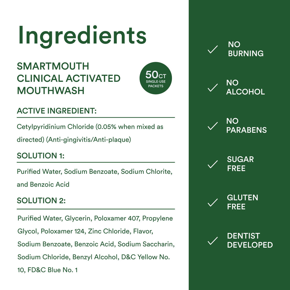 SmartMouth Clinical Rinse cap closeup emphasizing user-friendly design.
