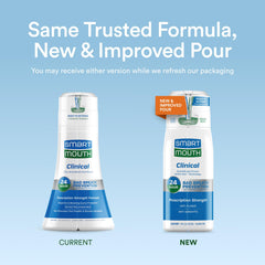 SmartMouth Clinical zinc-activated mouthwash label highlighting 24-hour freshness