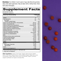 SmartyPants Toddler Multivitamin Gummies colorful gummies close-up appealing to kids.