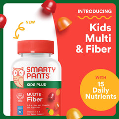 Smartypants Kids Multi Fiber serving of three gummies for daily routine
