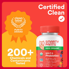 SmartyPants Organic Kids Multivitamin Gummies texture closeup showing chewable form.