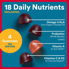 SmartyPants Organic Men’s Multivitamin Gummies with probiotics highlighted on packaging