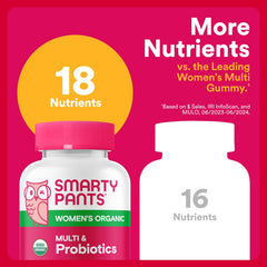 Ingredient panel showing 18 nutrients and probiotic blend