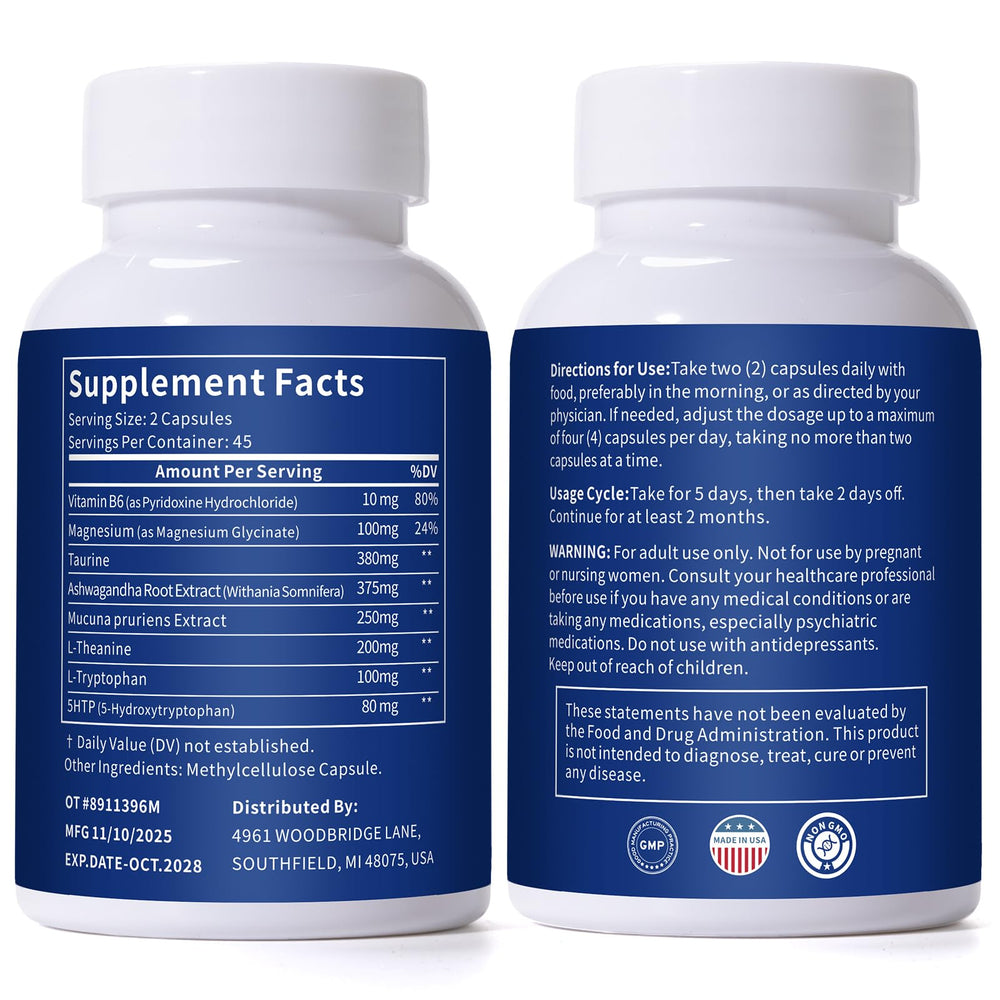 Capsules of Smelling salts serotonin and dopamine supplements for daily focus