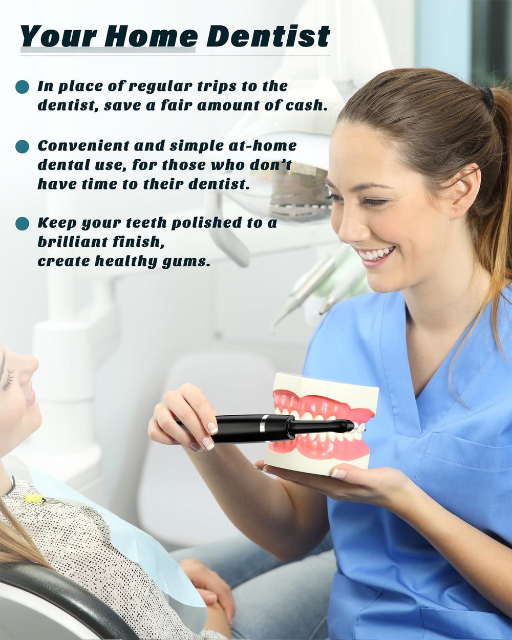Smile-Aid at-home dental kit in a bathroom setup for daily care.