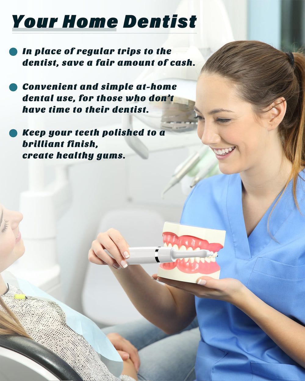 Smile-Aid Tooth Polisher compact travel kit for on-the-go care.
