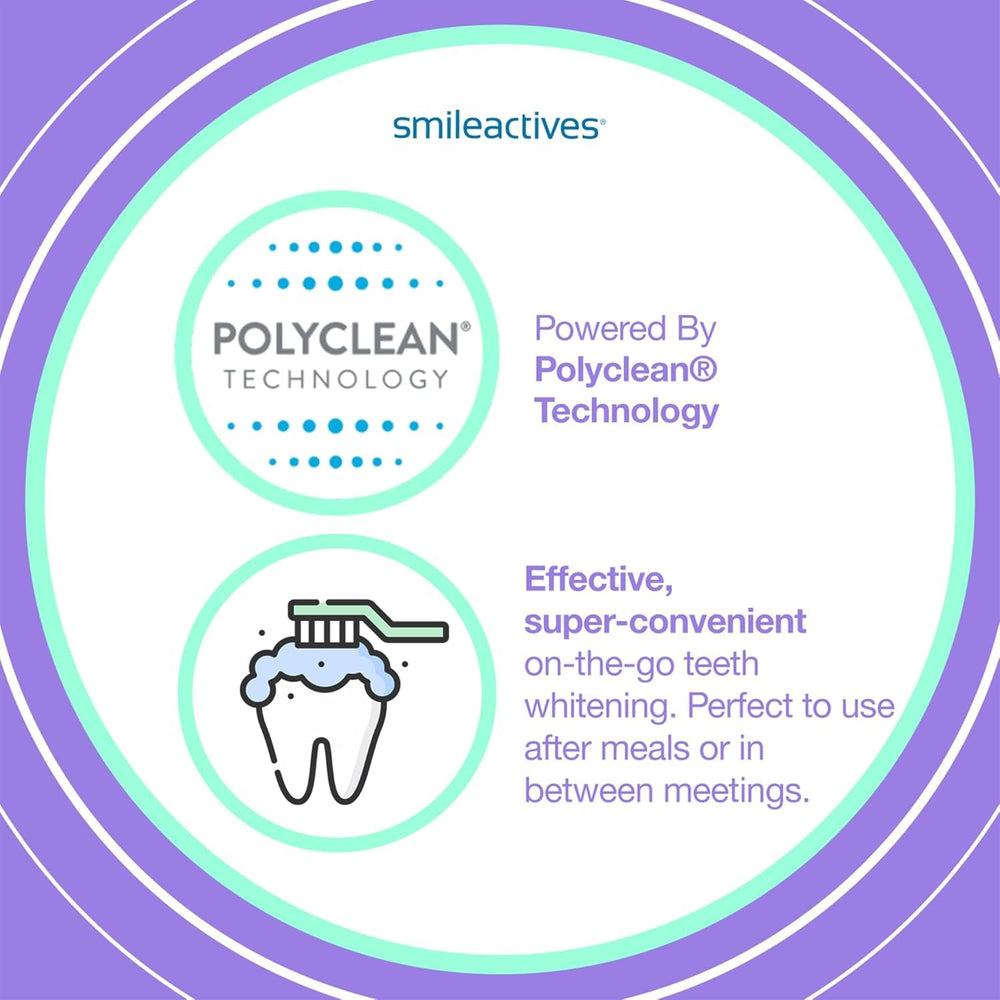 Smileactives compact travel pen packed for on-the-go whitening.