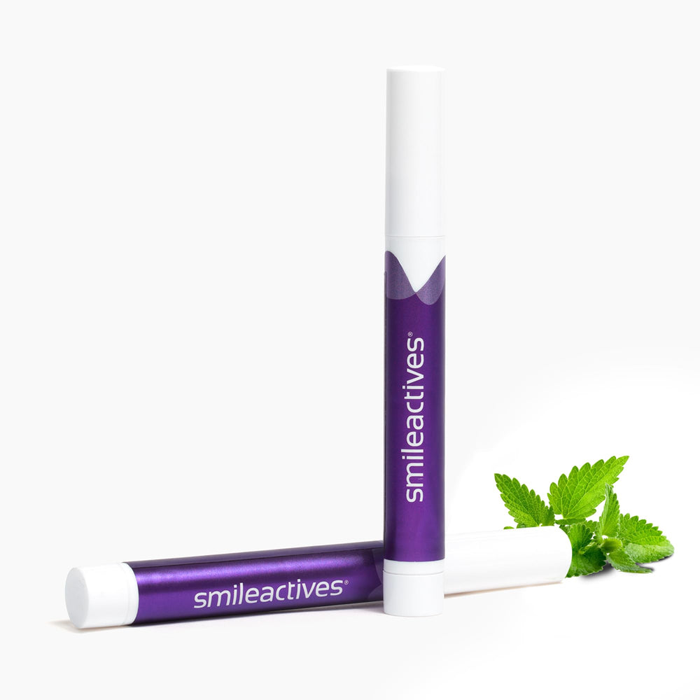 Travel-friendly Smileactives pen fits in purse or bag for whitening on the go