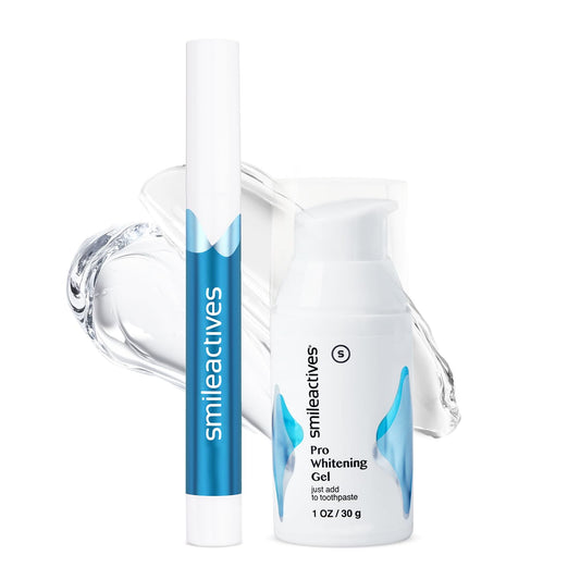 Smileactives teeth whitening kit front box for easy at-home whitening