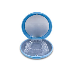 SmileHero compact night guard and case ready for travel.