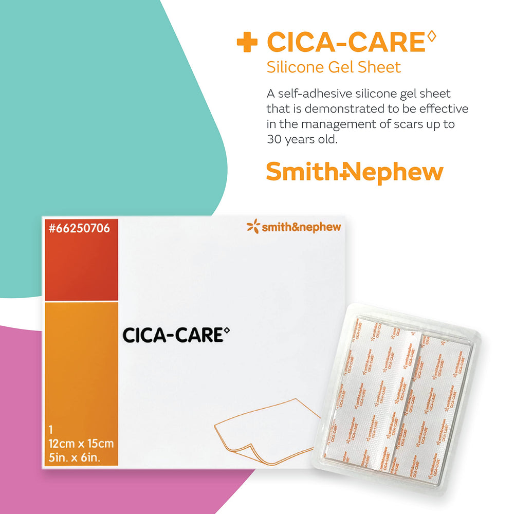 CICA-Care sheet cut to fit scar for targeted coverage and convenience.