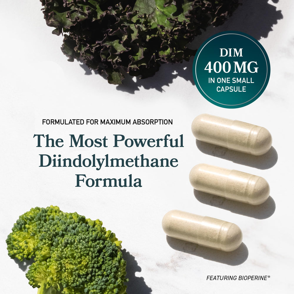 SMNutrition DIM 400mg label close-up with dosage and ingredients