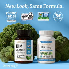 SMNutrition DIM200 bottle on wood surface evokes natural wellness vibe