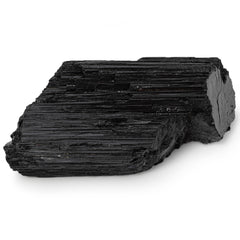 SMOHEAL black tourmaline rough stone close-up showing natural fissures.