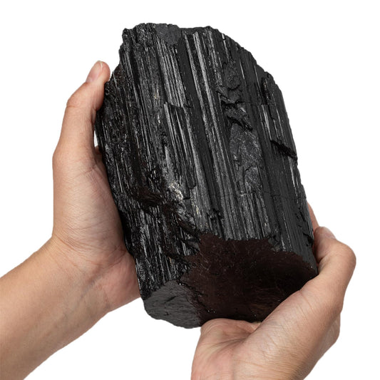 SMOHEAL large raw black tourmaline crystal, 4-6 lbs, ideal for meditation and energy balance.