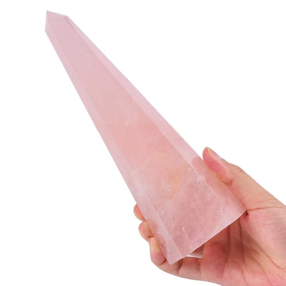 SMOHEAL rose quartz large crystal tower for meditation and balanced energy at home