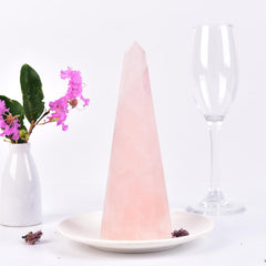 SMOHEAL Rose Quartz Tower apex directing energy flow