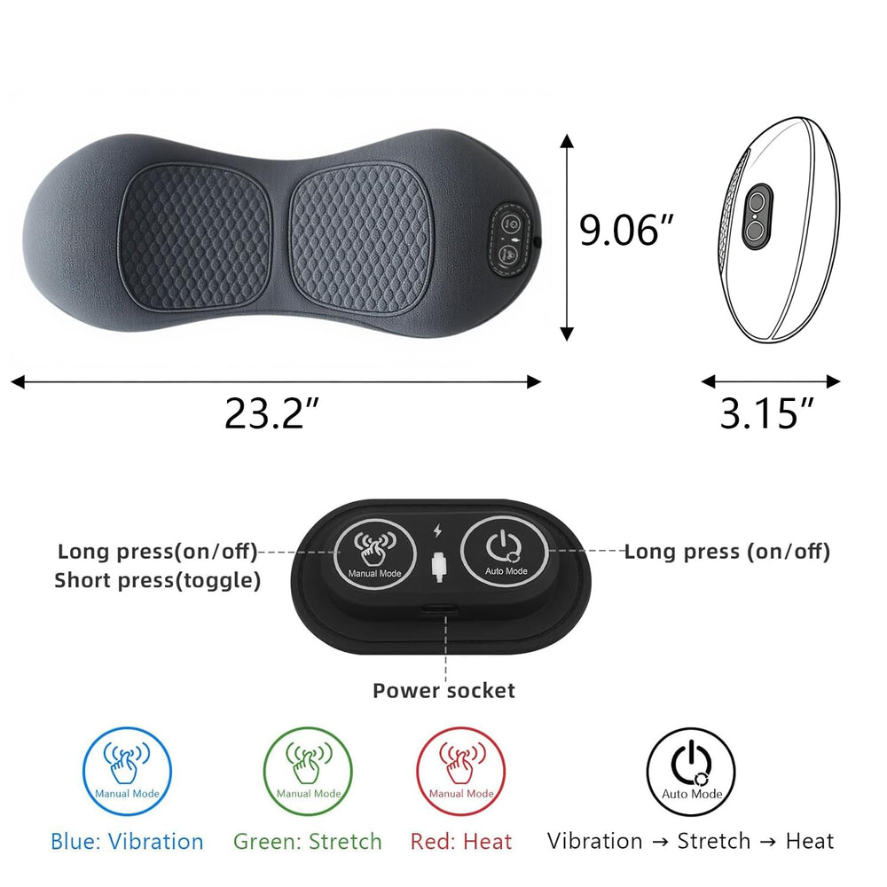 Smooth Triple Fusion Back Massager with Heat in-use image captures calming heat therapy and deep kneading