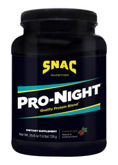 SNAC Pro-Night chocolate bottle ready for slow-release overnight recovery.