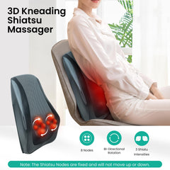 Snailax back massager heat function provides gentle warmth during use