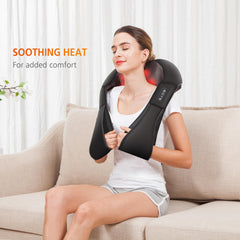 Snailax back neck massage pillow supporting upper back and shoulders