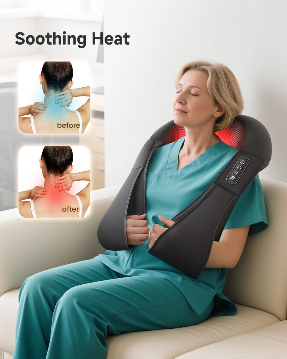 Snailax ergonomic U-shaped pillow close-up highlights finger-pressure simulation.