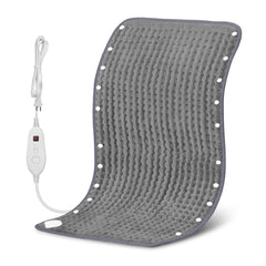 Snailax heating pad folded for foot warmer on bed, cozy comfort.