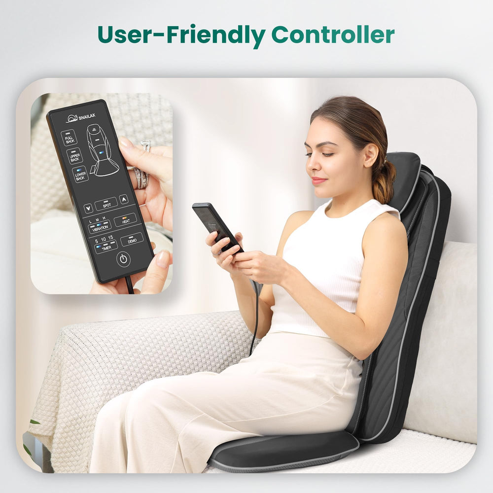 Snailax massager on an office chair ideal for desk breaks and relaxation.