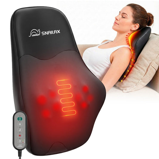 Snailax Shiatsu back massager with heat front view for soothing relief.