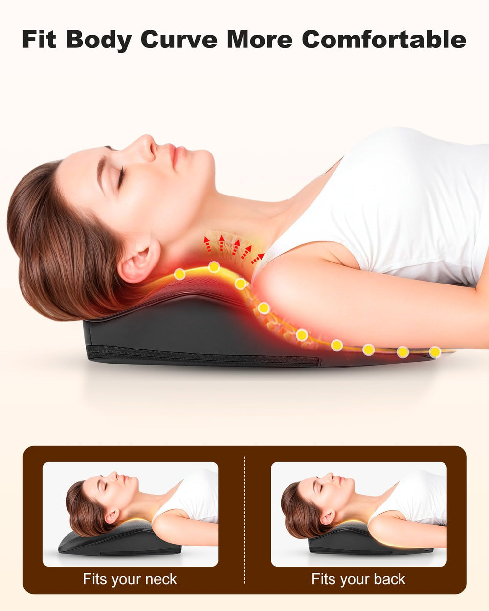 Snailax Shiatsu back massager upside-down position for neck and shoulders