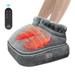 Snailax Shiatsu Foot Massager with heat on feet for deep relaxation.