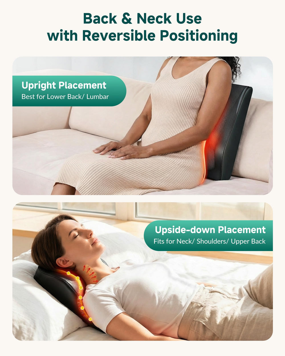 Snailax Shiatsu massage pillow on chair demonstrates versatile daily use