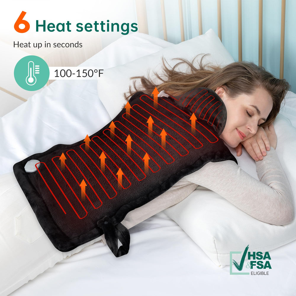 Snailax wearable heat pad with adjustable waistband stays in place.