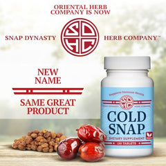 Snap Dynasty Cold Snap bottle placed with calendar for routine intake