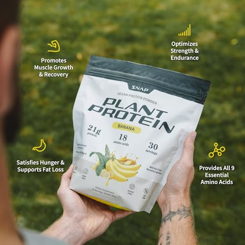 Snap Supplements banana nutrition panel emphasizes clean label and no artificial additives.