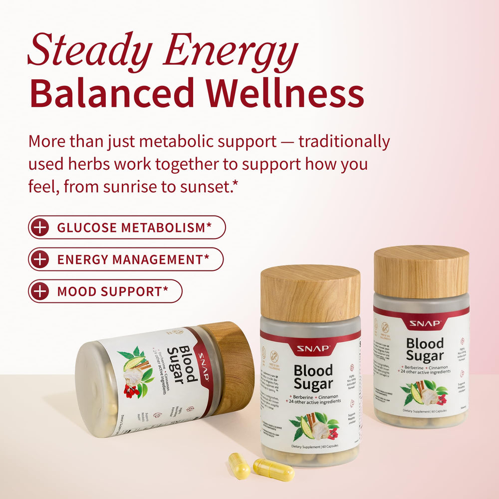 Snap Supplements Blood Sugar Blend cap opening emphasizes quick daily intake