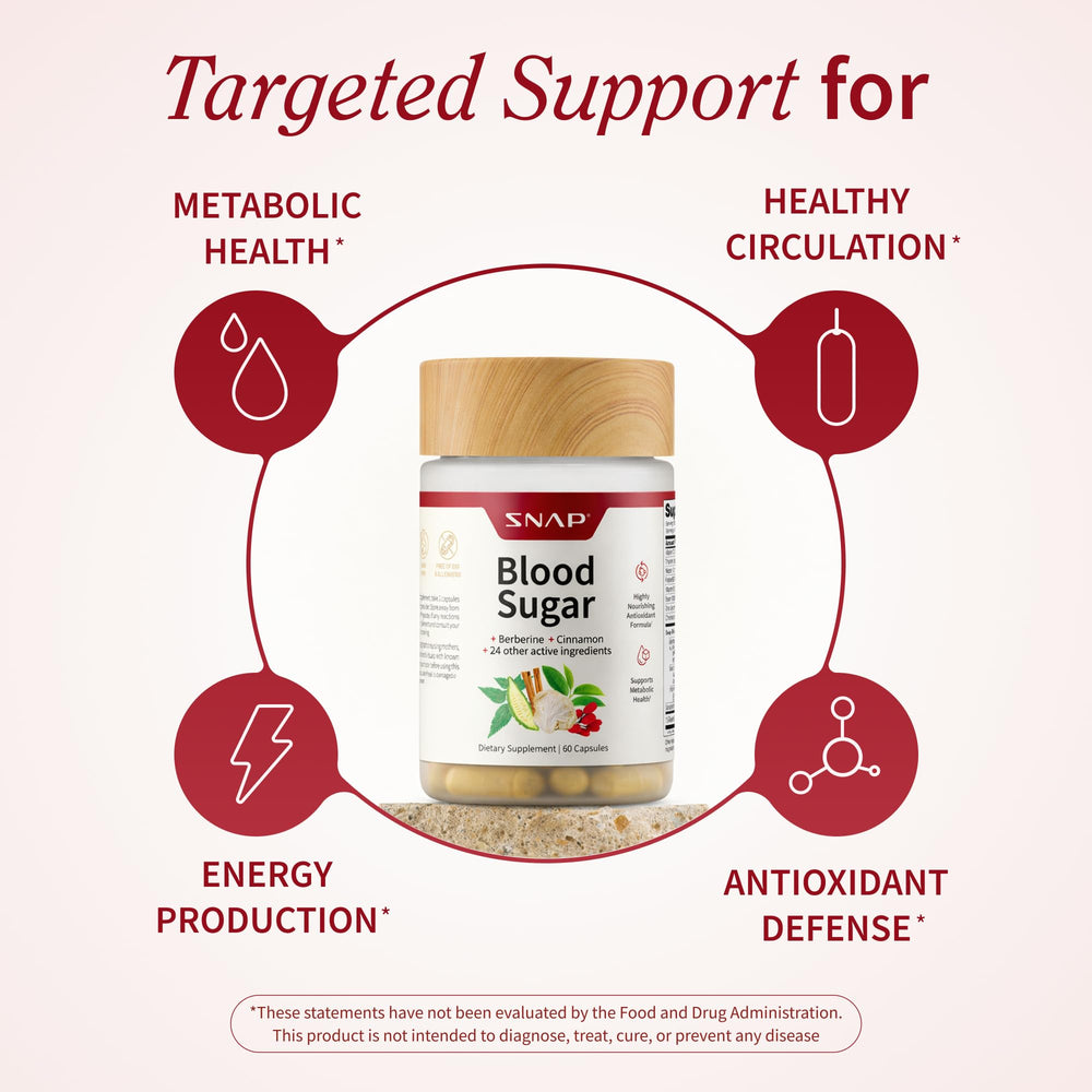 Snap Supplements Blood Sugar Blend pour shot demonstrates steady capsules for consistent energy