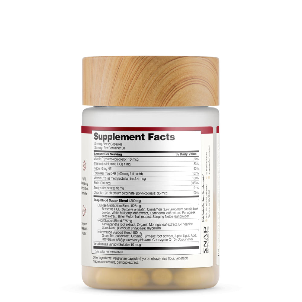 Snap Supplements Blood Sugar Blend travel-pack shows on-the-go vitality for busy days