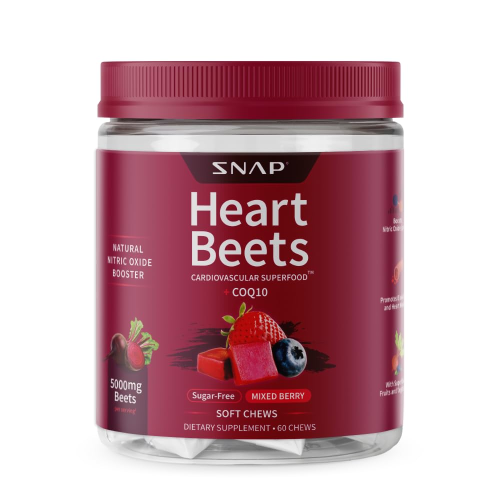 Snap Supplements Heart Beets packaging for cardiovascular support on the go