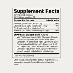 Bottle with glass of water implying on-the-go convenience for Snap Supplements Liver Health & Detox